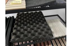 Testing method for sound insulation effect of egg cotton